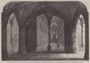 The Archaeological Institute of Great Britain at Peterborough, Entrance to the Nave of the Cathedral by Samuel Read